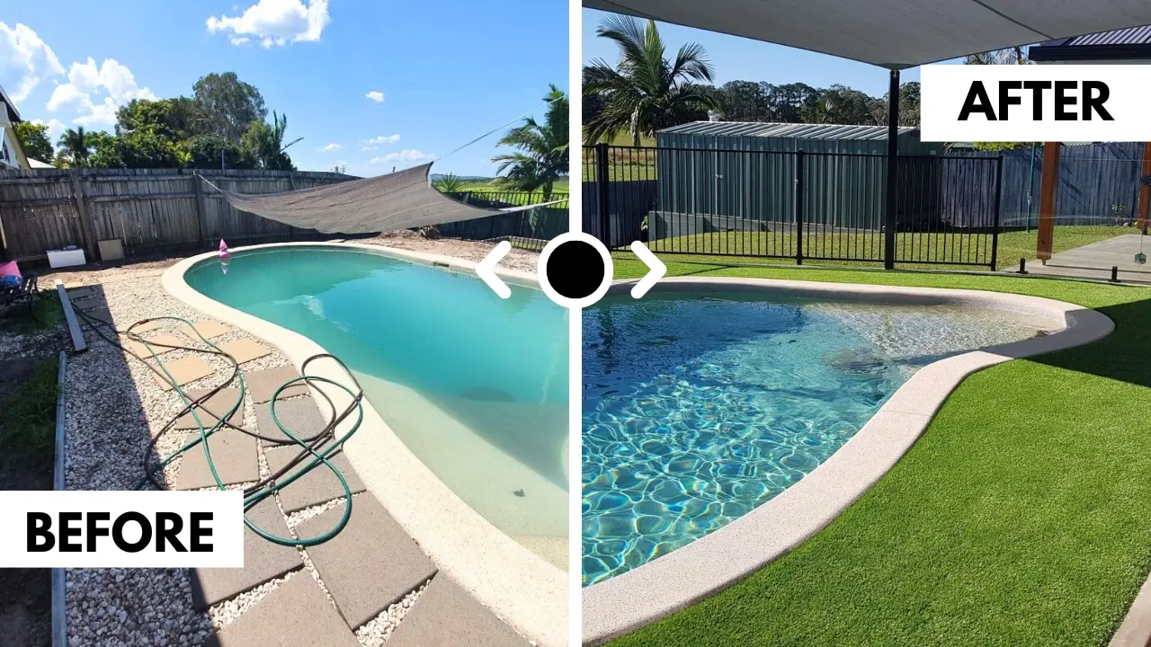 Artificial Grass Installation for Residential Homes Before and After